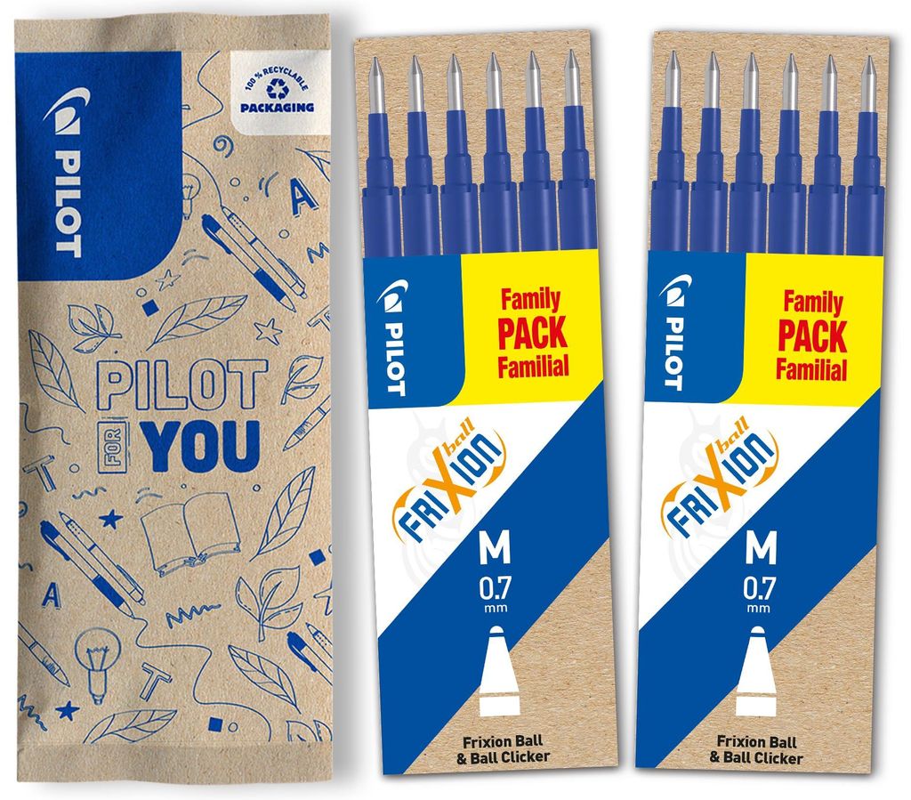 PILOT FriXion Ersatzminen 0.7 - 12 Stück (6er Sets), Blau - Produktbild 