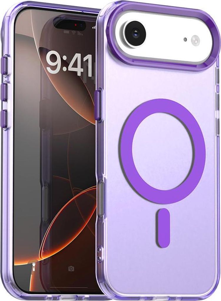 Handyhülle für iPhone Air, Hülle Kompatibel mit MagSafe, Schlank Durchscheinend Matt Stoßfest Schutzhülle Lila