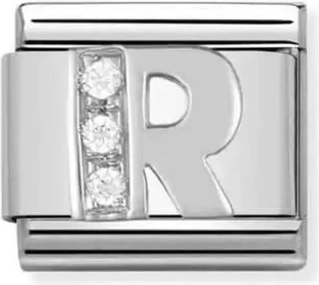 Must-Have Nomination Mod. 330301/18 Link Lettera R Argento e Zirconi