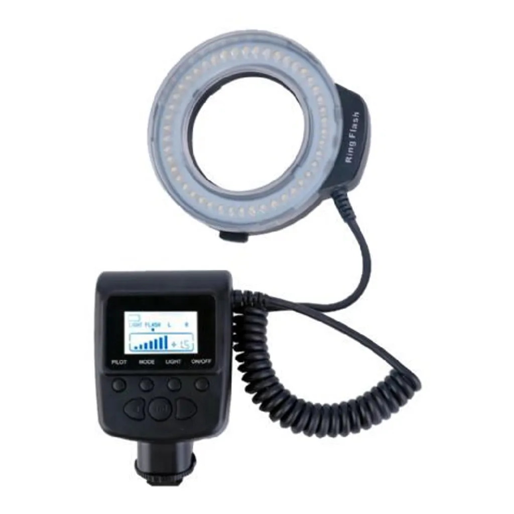 Flash Annulaire RL-130 LED avec Intensité Réglable pour Objectif Macro