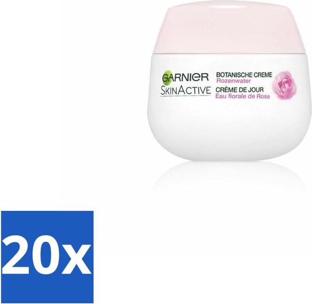 Garnier - SkinActive - Botanische Tagescreme - Rosenwasser - Trockene & Empfindliche Haut - 50 ml - Vorteilspack - 20 Stücke
