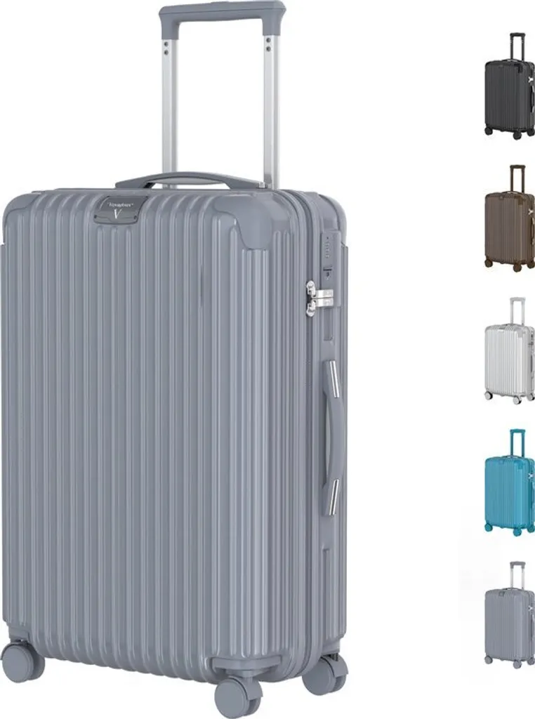 Voyagoux® - Valigia grande - 116L - Valigia - Valigia con ruote - Grigio Nardo - Chiusura TSA