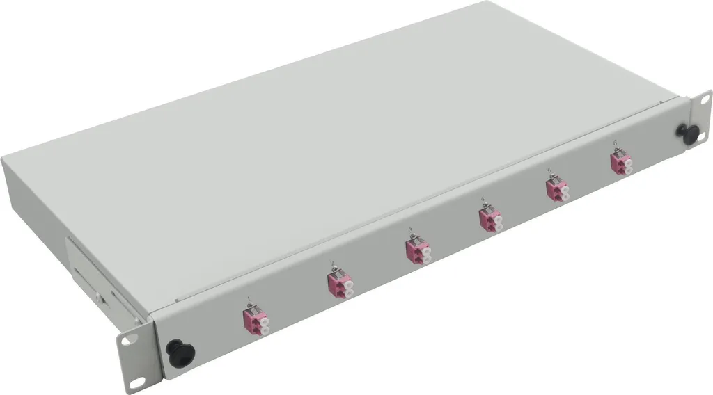 Helos Box Breakout LWL Rack 1U - 6x LC MM Duplex Grigio - Qualità IT