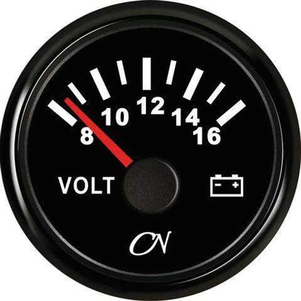 Voltmètre 12V Noir CN-Instrument : Idéal pour Camping-Car, Bateau et Auto