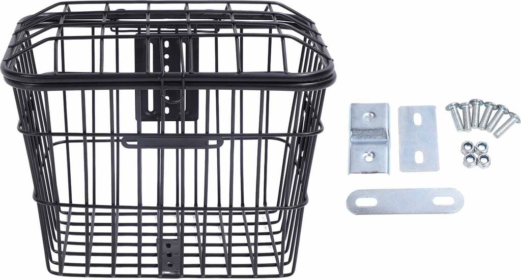 E-Bike Korb, Metall, Großer Stauraum, für Taschen, Lebensmittel, Gemüse, mit Deckel