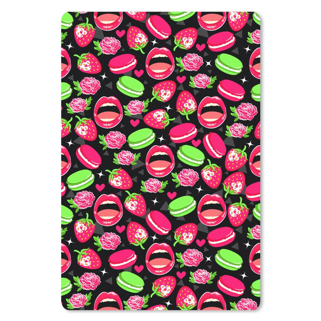 MuchoWow Mauspad Mousepad Lebensmittel - Muster - Rosa 18x27 cm - Mousepads - Maus Mat - Pad - Mausunterlage