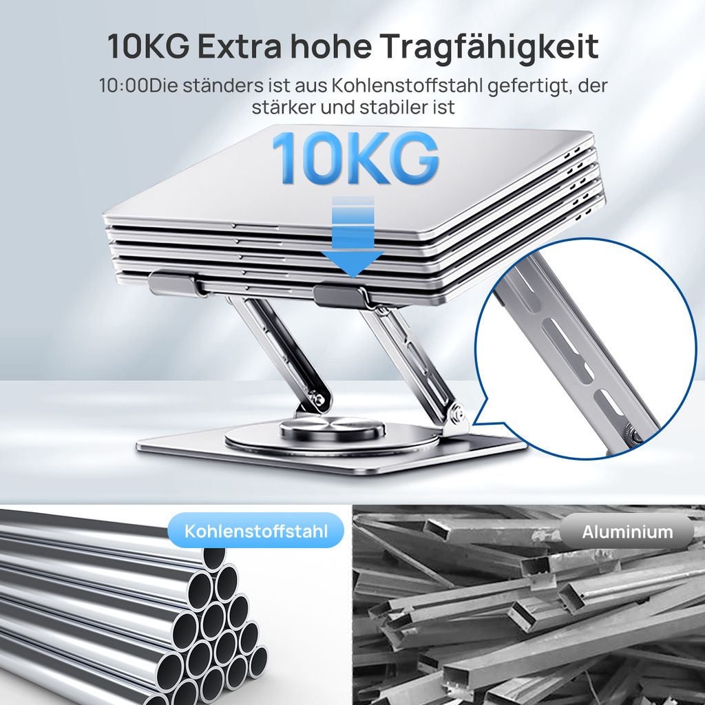 7Magic LaptopStänder, Belüfteter Laptophalter, Faltbarer Produktbild 10
