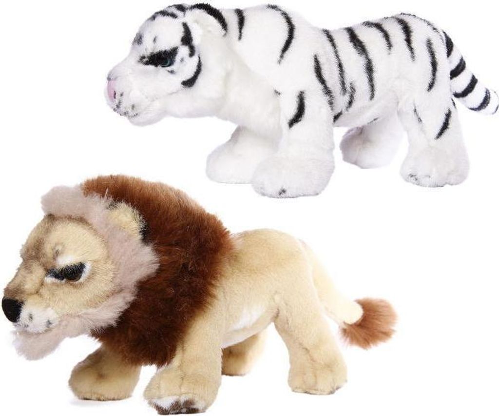Kuscheltier aus Plüsch 24cm Set aus Tiger und Löwe