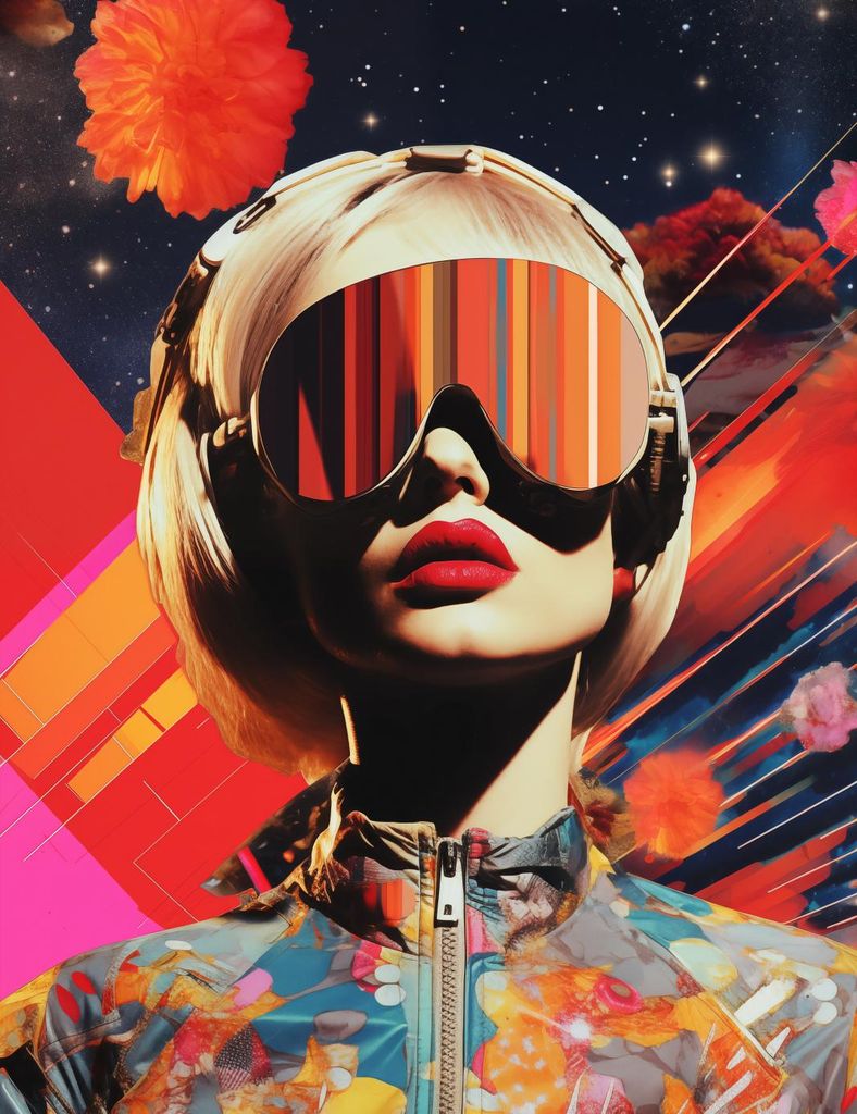 Plakat 50x65cm Retrofuturistische Muse