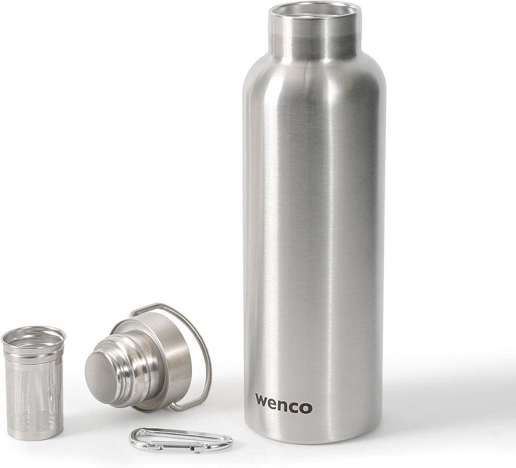 wenco Trinkflasche Edelstahl 0,75l / 750ml isoliert und Produktbild 