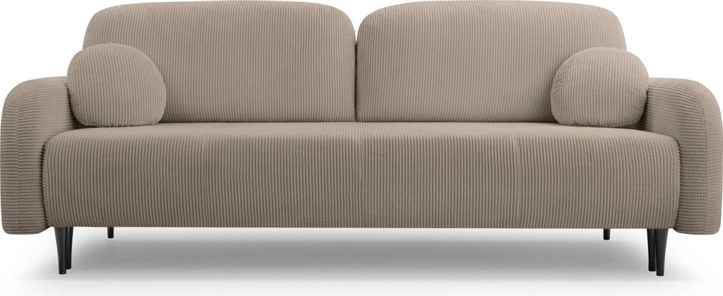 Sofa VIVO mit Schlaffunktion, Schlafsofa, Wohnzimmersofa, Couch, Soffa, Bettsofa, Geflochtener Stoff – Braun ELMA 5