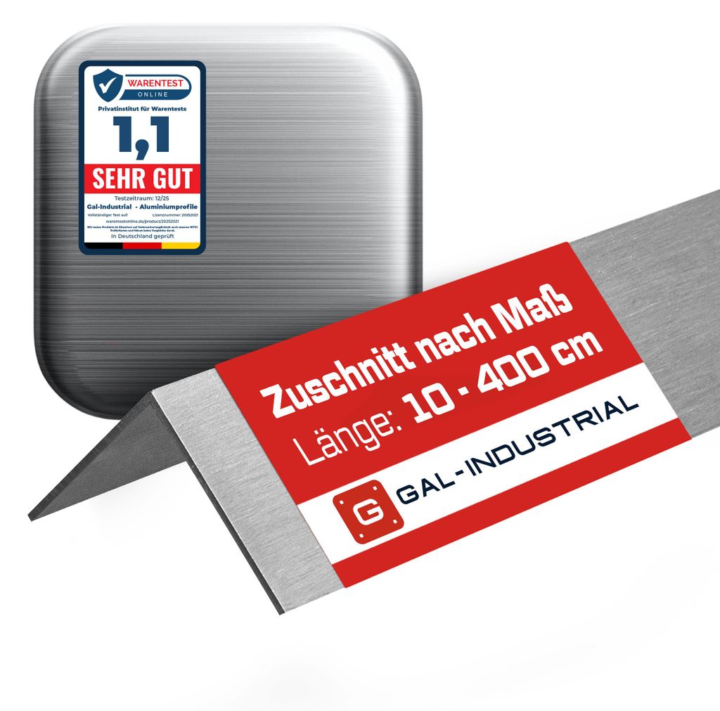Winkelprofil Aluminium GEBÜRSTET Winkel L-Profil 20x20x2mm Produktbild 