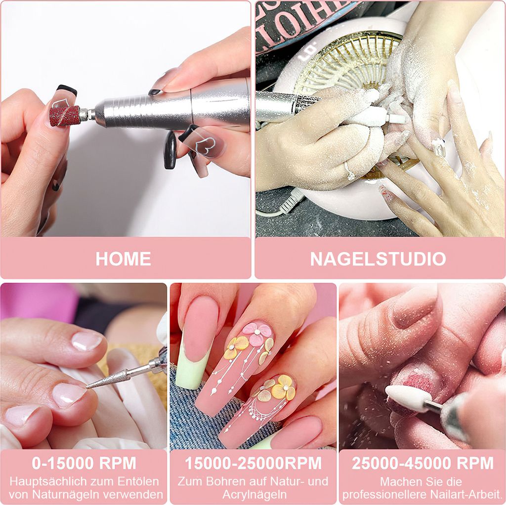 Produktbild von CNCEST 35000 U/in Verstellbare Geschwindigkei Nagelfeile Aniküre Set