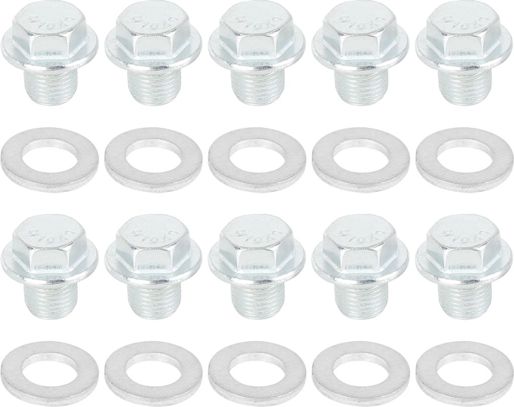 10 Satz Ölablassschraube mit O-Ring Metall Automotor Ölwanne M10x1 Ablassschraube Silber