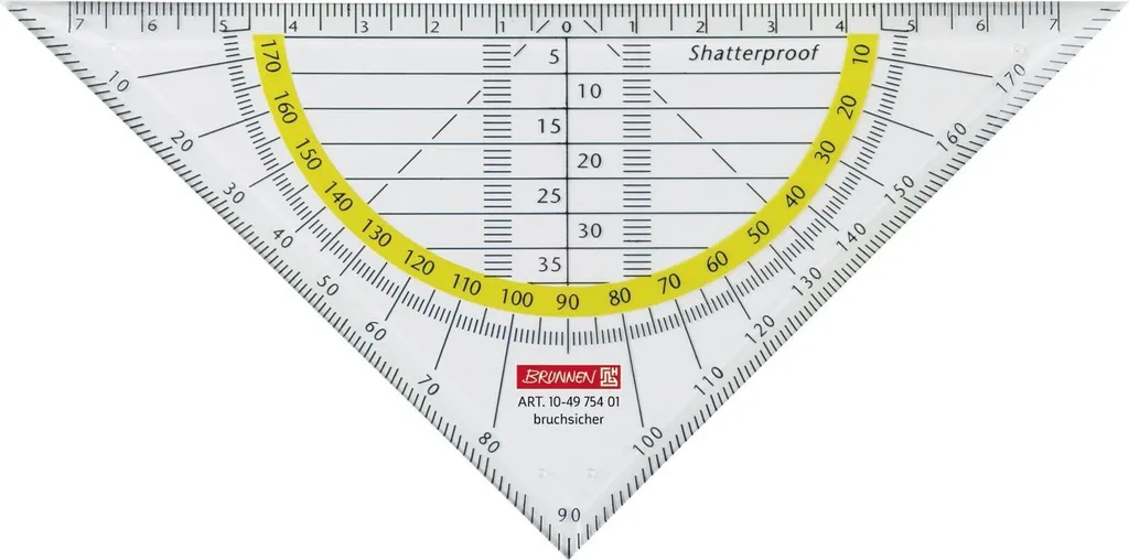 Lot de 10 Règle Géo Brunnen 104975401 de 16 cm Transparente et Incassable