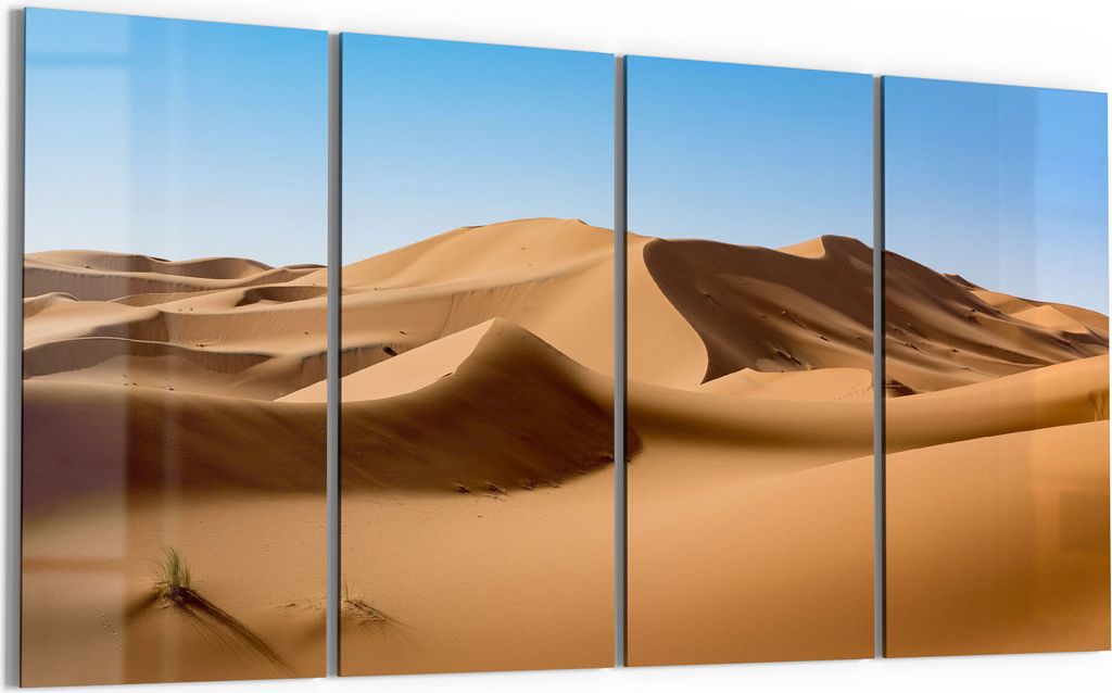 DEQORI Glasbild Echtglas 4x30x60 cm 'Dünenlandschaft' Wandbilder XXL groß