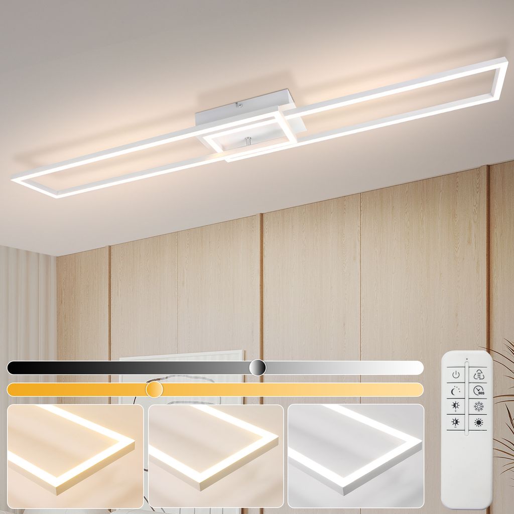 ZMH Deckenleuchte LED Deckenlampe Schlafzimmer Weiß Rahmen Produktbild 