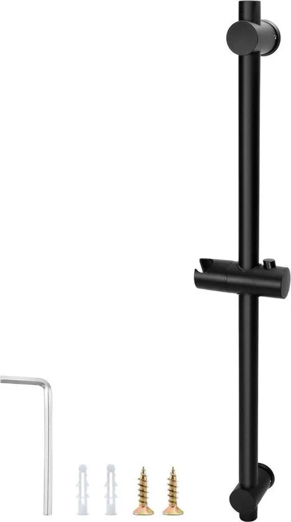 Support de douche noir mat 66 cm inox réglable pour remplacer l'ancien