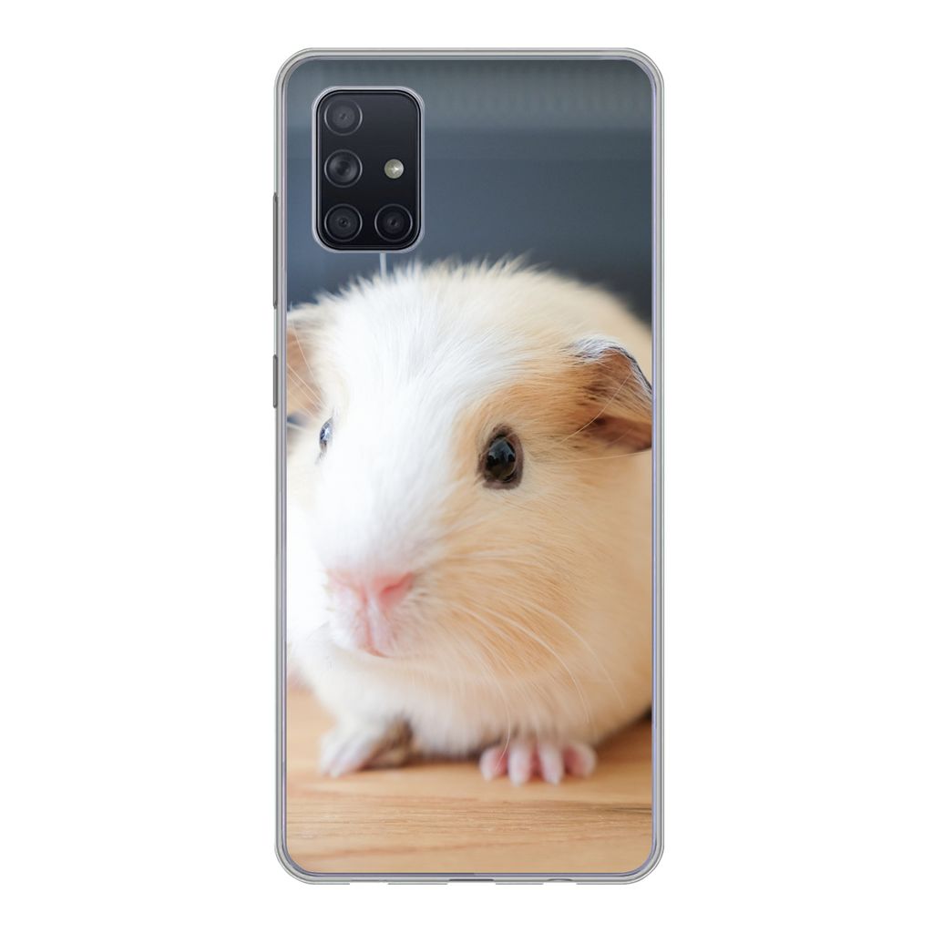 MuchoWow Handyhülle Schutzhülle Hülle für Samsung Galaxy A71 Niedliches Baby-Meerschweinchen Silikon Softcase Handy Hülle - Kartenbesitzer