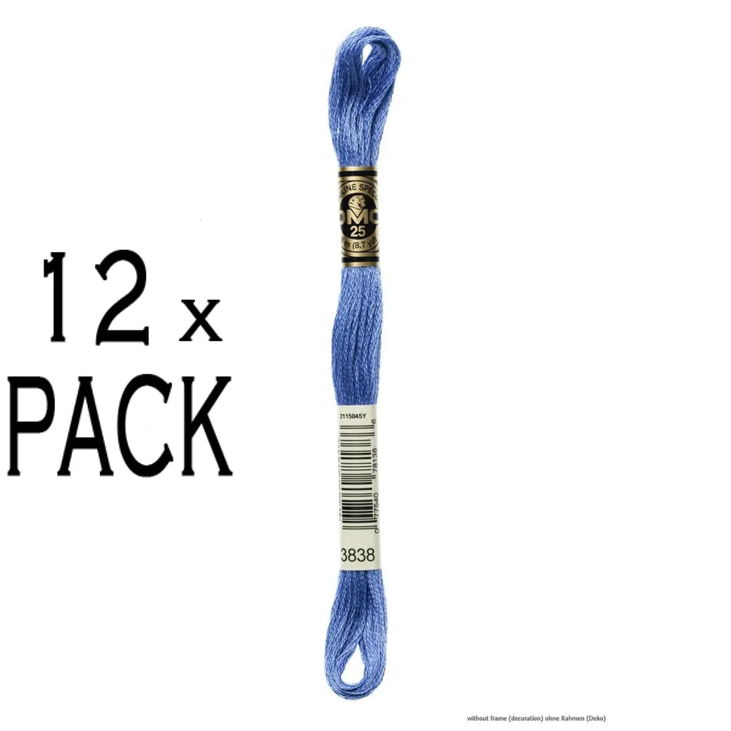 12x DMC Filo per ricamo Mouline Special 117mc -3838, 6 fili, 8m