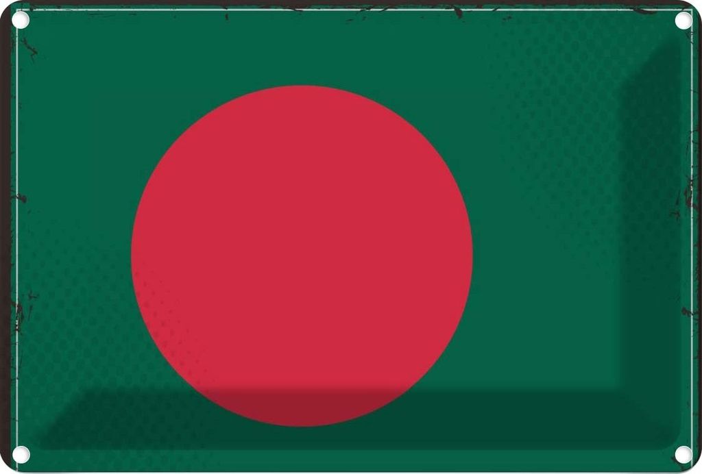 vianmo Blechschild 12x18 cm Bangladesch Bangladesh Flagge Fahne Wappen