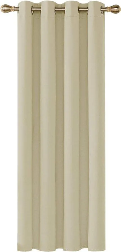 Rideau de Fenêtre Occultant Beige 140 x 260 cm avec Œillets Intégrés