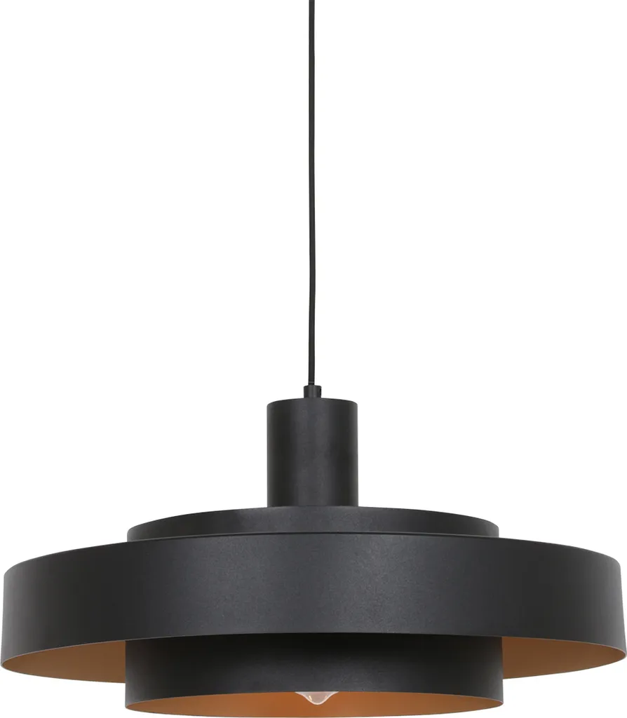 Lampada Flinter Anne Lighting 3329ZW Nero Metallo - Urban Style Ø 50cm