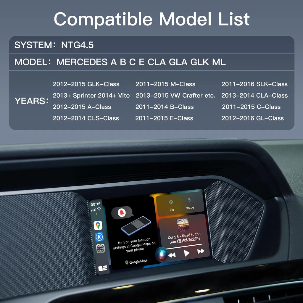 Boîtier Carplay Android Auto sans fil avec entrée Caméra et USB 4K