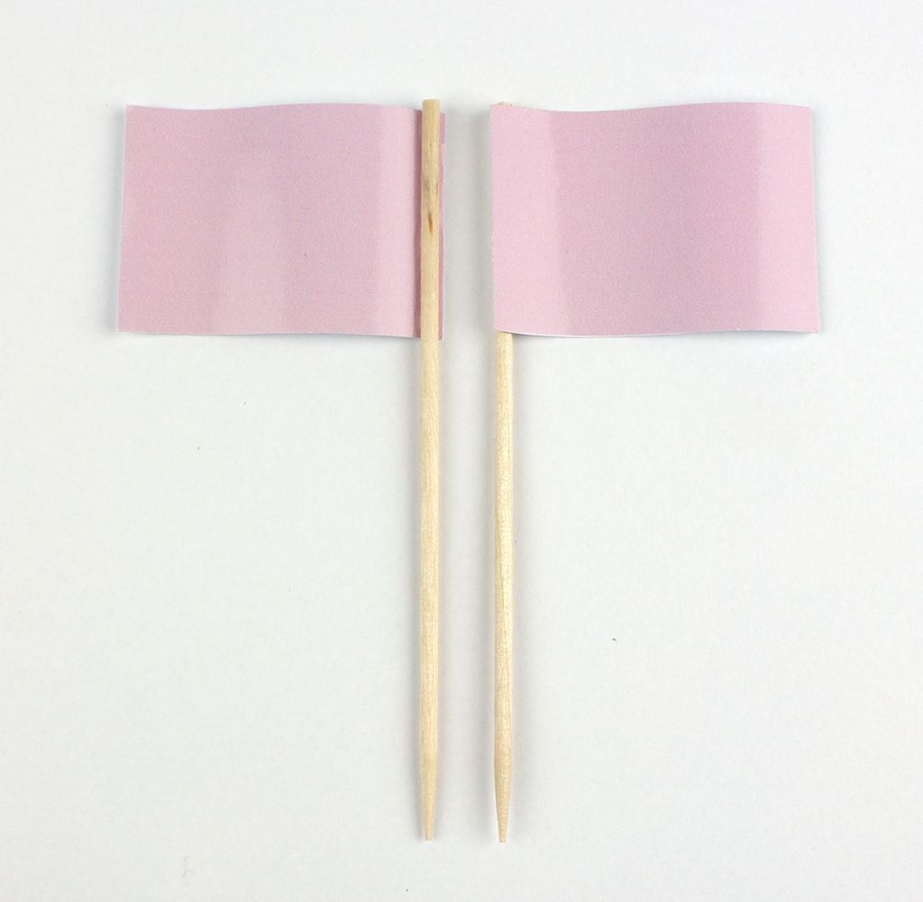Party-Picker Flagge Uni Rosa Papierfähnchen in Produktbild 