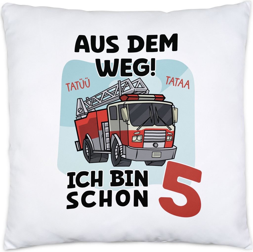 Aus Dem Weg Ich Bin Schon 5 Kissen Happy Birthday 5. Geburtstag Alles Gute Jahre Feuerwehrmann Party