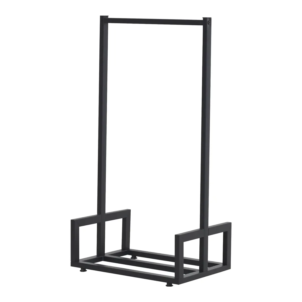 Étagère à bois design Thisted 95 cm - Structure métal noir autoportante