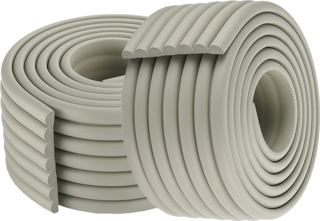 (2er-Pack) 2 Meter W-Form Multifunktionaler Ultra-Breitkantenschutz Verbreiterte Verdickung Crash Bar Kinder Stoßstange Streifen, Grau