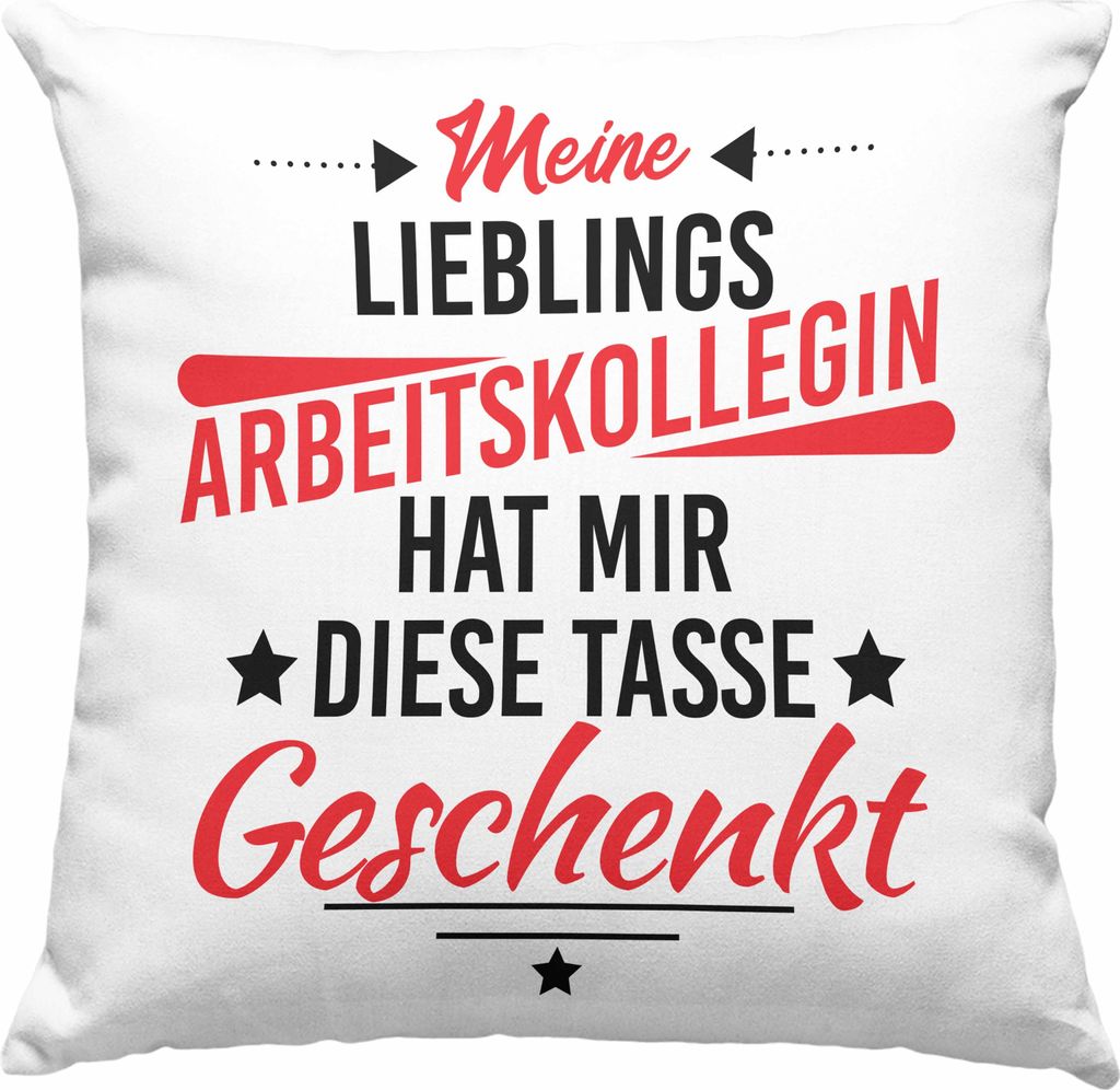Trendation - Bester Kollege Deko-Kissen mit Füllung 40x40 Geschenk Lieblingskollege mit Spruch Danke Lustig Lieblings-Arbeitskollege (Blau)