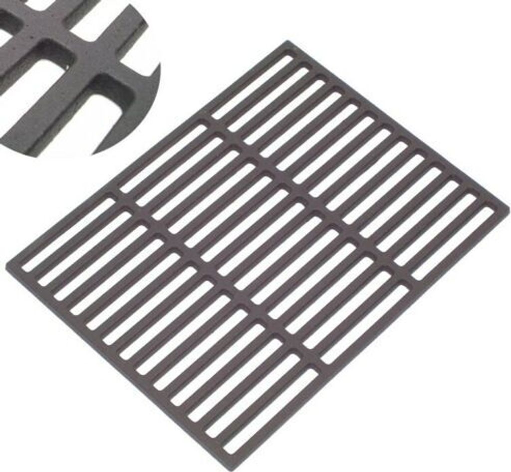 Guss Grillrost emailliert 38x29 eckig Grill Gussrost 56516 Gusseisen Gußeisen