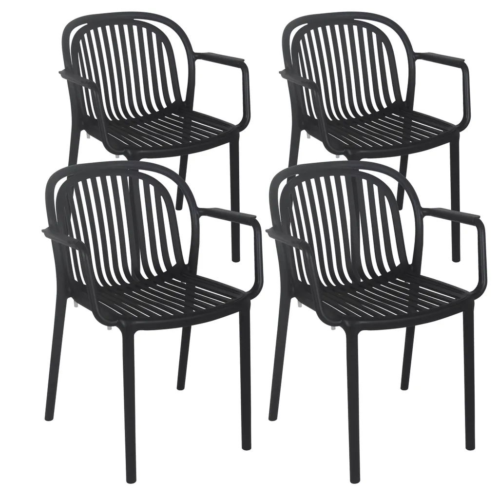 Fauteuils de jardin noirs Oviala Copenhague : robustes et sans entretien