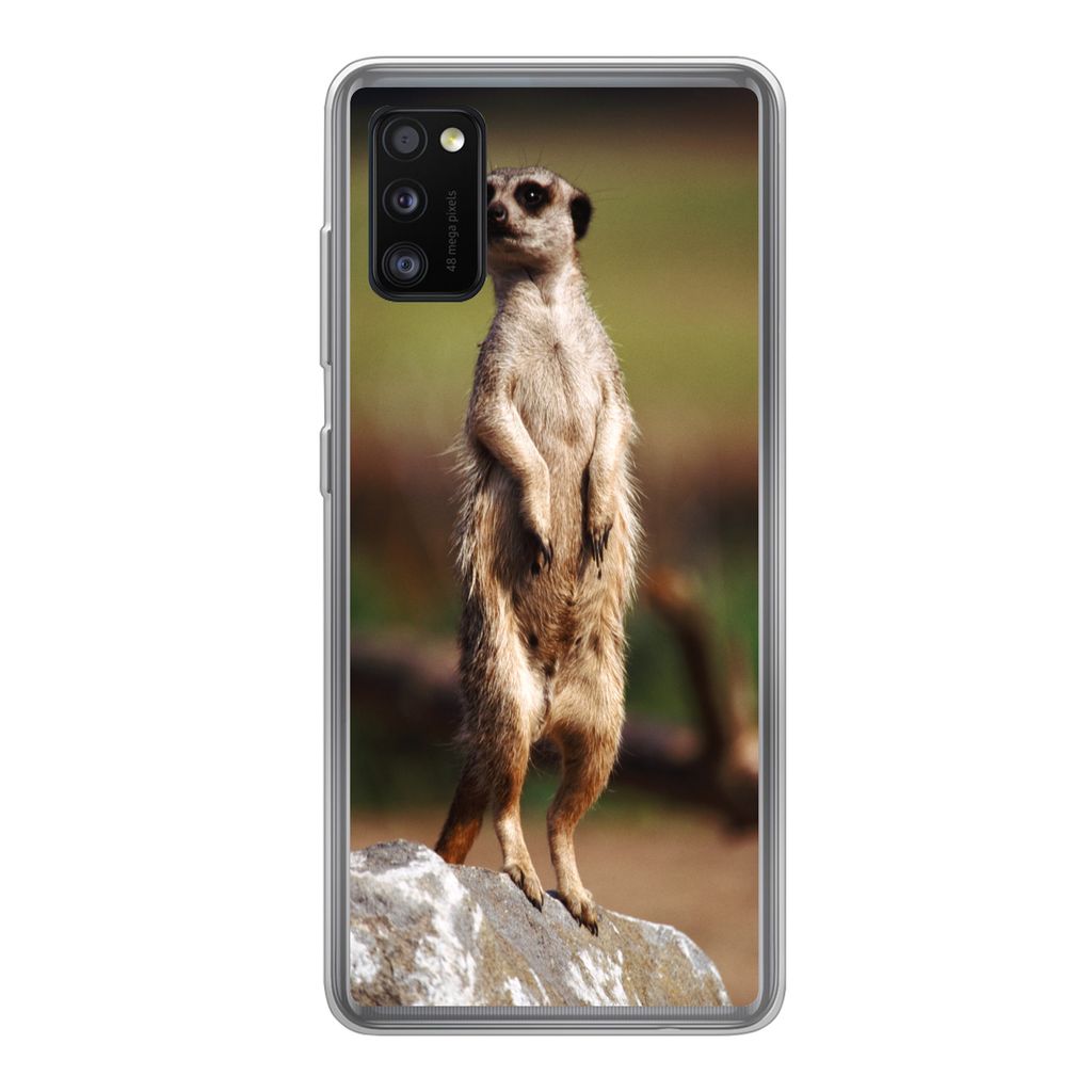 MuchoWow Handyhülle Schutzhülle Hülle für Samsung Galaxy A41 Erdmännchen - Tier - Spiel Silikon Softcase Handy Hülle - Mobiltelefon