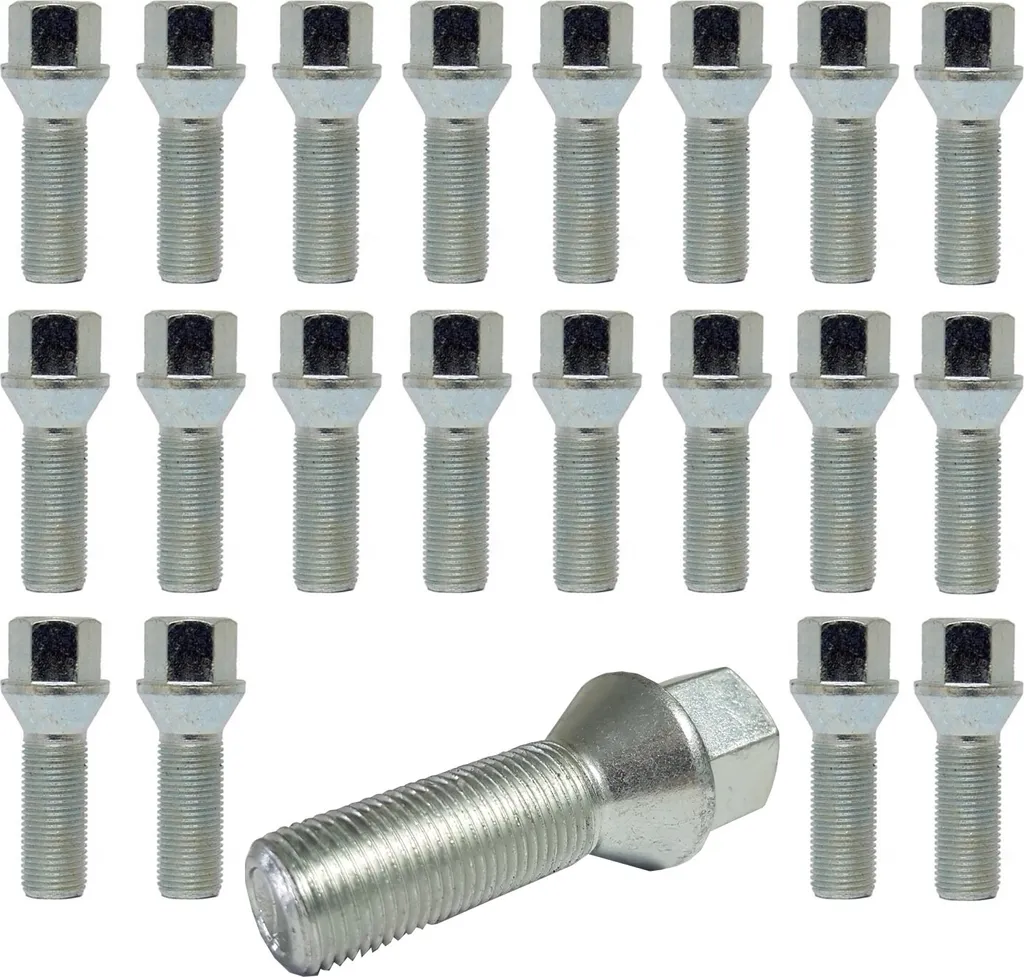 20x bullone ruota M14x1,5 60° collare conico 32mm lunghezza albero compatibile con Opel Peugeot Renault Seat Skoda Volvo VW