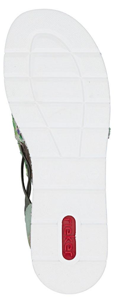Rieker Damen Sandale Hochfront mit Blumenmuster leichter Keilabsatz V1241, Größe:39 EU, Farbe:Mehrfarbig
