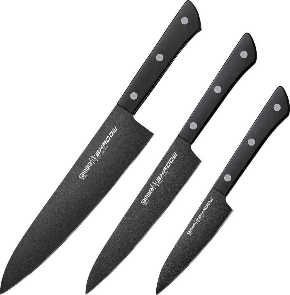 Samura Shadow zestaw 3 noży chef paring utility SH0220 Zdjęcie produktu 