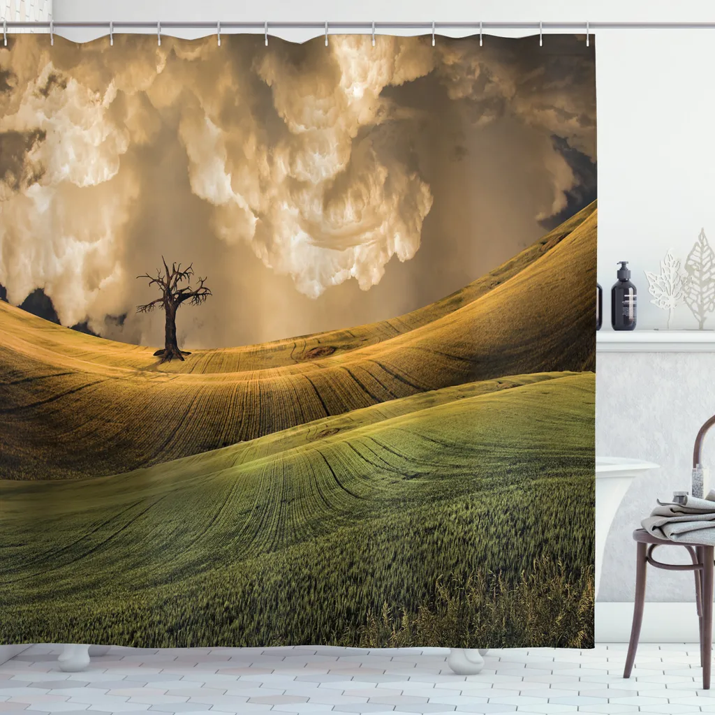 Tenda Doccia Design 175x220 ABAKUHAUS Paesaggio Naturale Premium