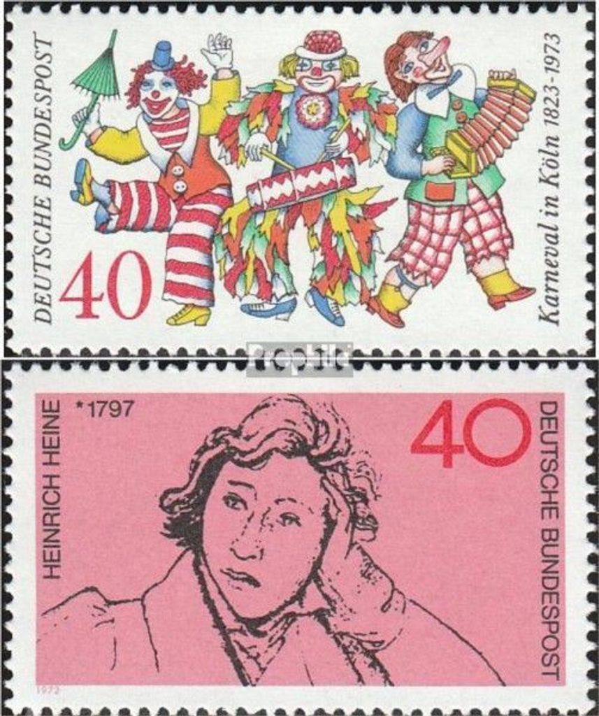 Briefmarken BRD (BR.Deutschland) 1972 Mi 748,750 (kompl.Ausg.) postfrisch 150 Jahre Kölner Karneval