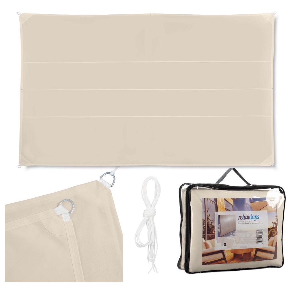 Tenda da sole rettangolare Relaxdays, idrorepellente, Immagine del prodotto 