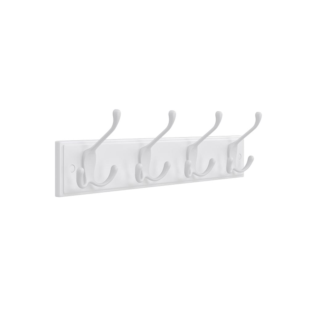 SONGMICS Nástěnný věšák bílý, trojité háčky 11 x 40 x 7 cm Obrázek produktu 