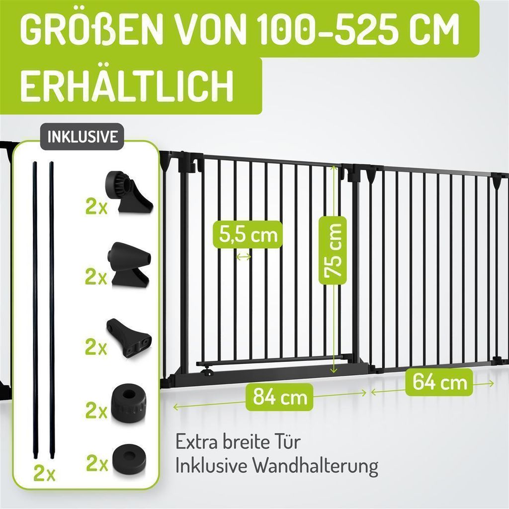 BOMI Kaminschutzgitter Milo 100-525 cm | Extrabreite Tür: Produktbild 