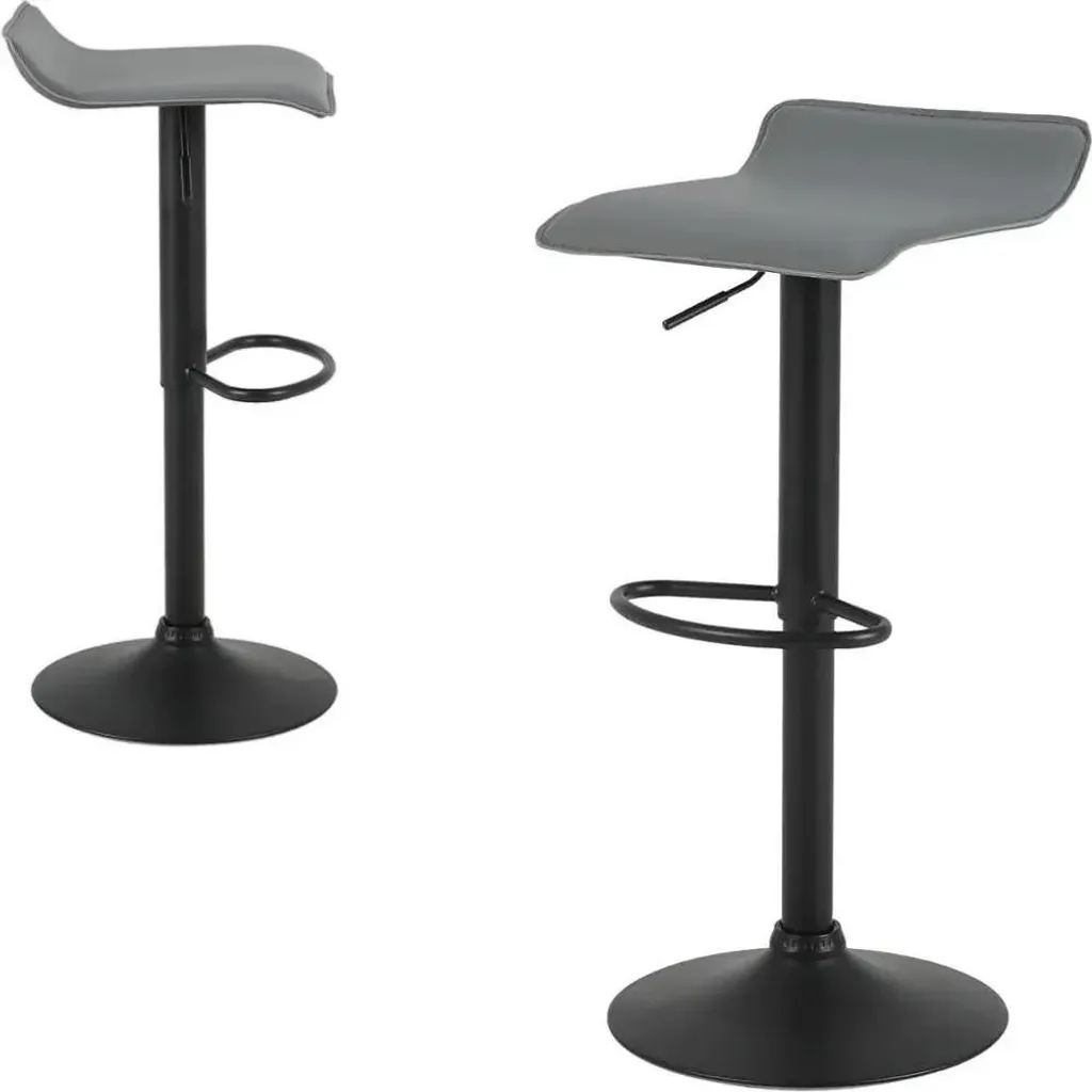 Lot de 2 tabourets de bar gris pivotants à 360° avec hauteur réglable