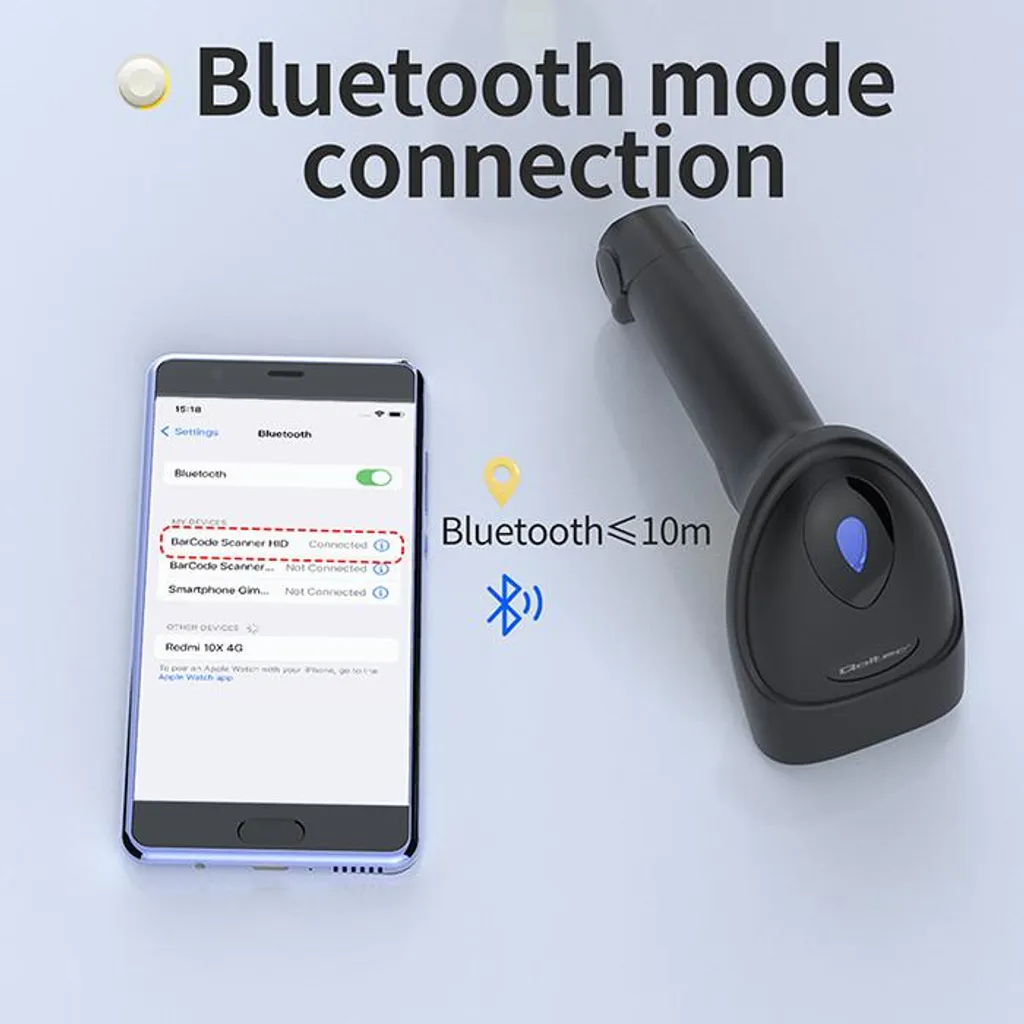 Scanner 1D 2D Bluetooth avec connexion USB - Lecteur QR Code rapide - 4
