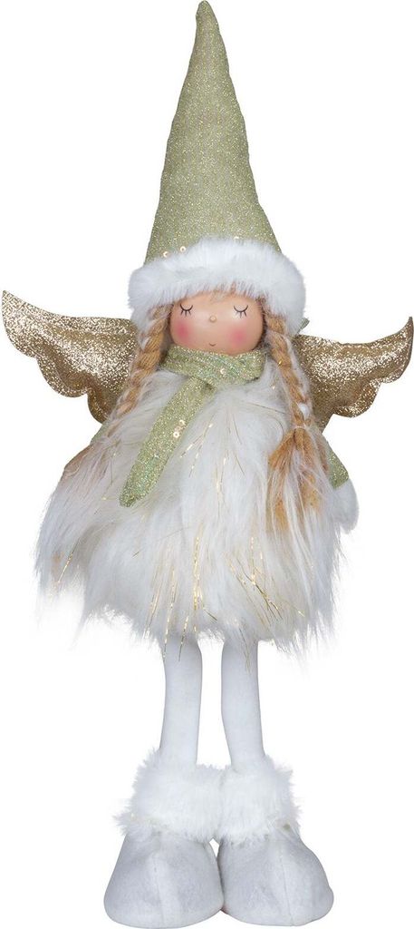 Weihnachtsengel 36cm (50cm) Deko Figur Weihnachten Engel stehend grün weiß