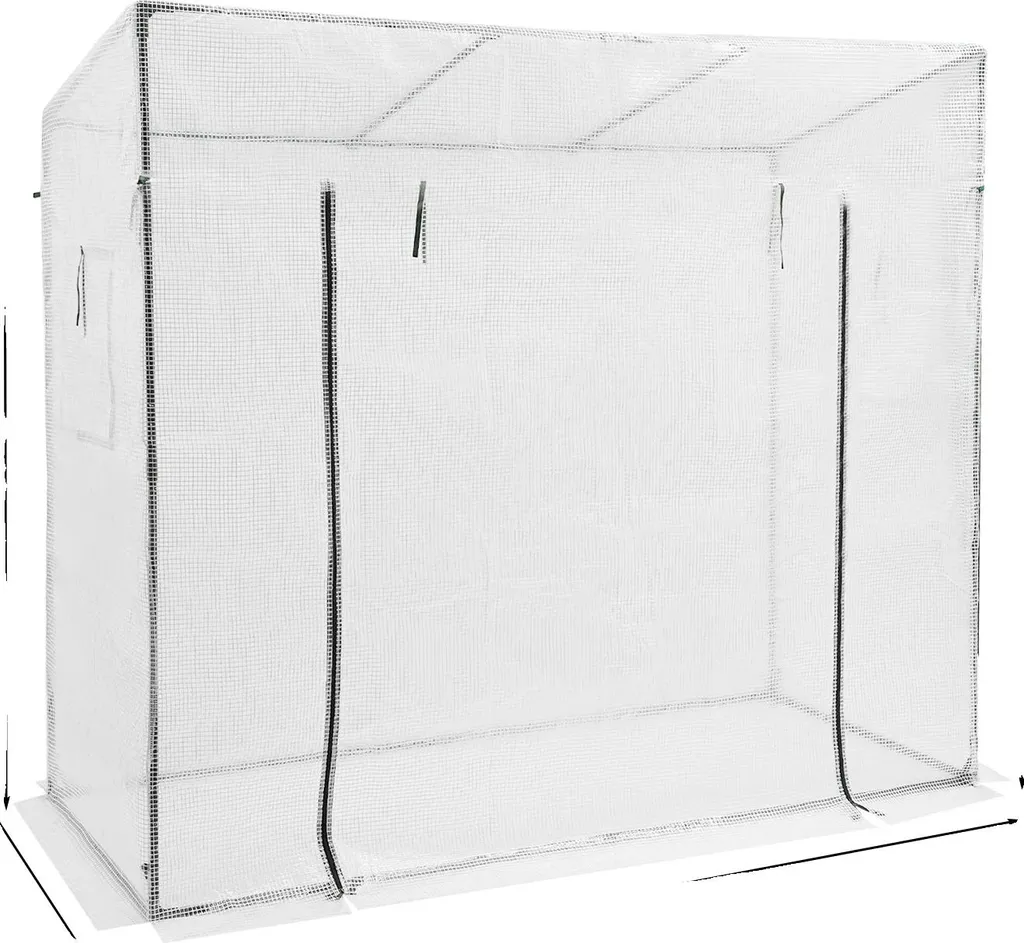Serre tunnel de jardin polyvalente beige, abri de culture toutes saisons