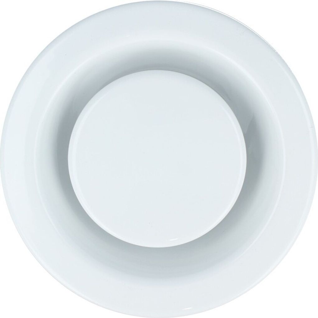Tellerventil Abluft Zuluft Gitter Lüftungsschacht Weiß Stahl RAL 9016 80mm