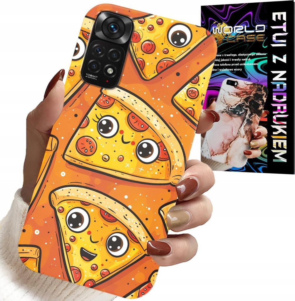 Hülle Für Xiaomi Note 11 / 11S - Süsse Lächelnde Pizzen Hülle + Glas